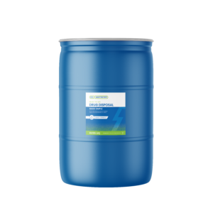 Blue Rx Destroyer 55 gallon drum for drug disposal