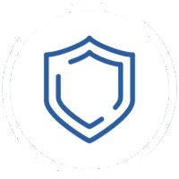 Blue double-shield security icon
