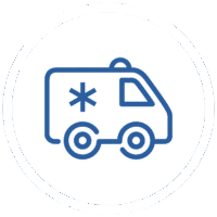 Ambulance icon representing emergency medical services