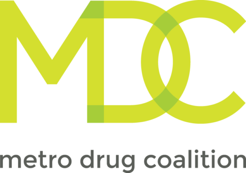Metro Drug Coalition logo in lime and green color scheme
