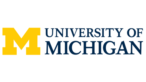 University of Michigan logo with yellow M and blue text