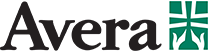 Avera logo with black text and teal cross icon