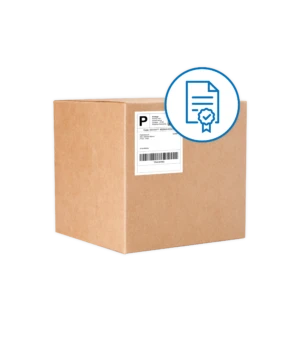 Mail-back certified incineration program box with Rx Destroyer branding