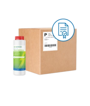 Rx Destroyer all-purpose drug disposal liquid in green and blue bottle