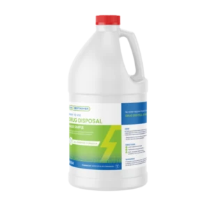 Rx Destroyer all-purpose 64-ounce drug disposal liquid in white container