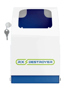 Rx Destroyer 1 Gallon Bottle Lock Box for secure medication storage with key lock.