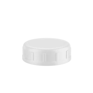 White bottle cap with vertical grooves for Rx Destroyer