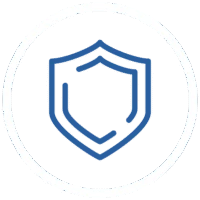 Blue double-shield security icon