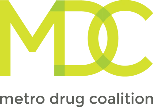 Metro Drug Coalition logo in lime and green color scheme