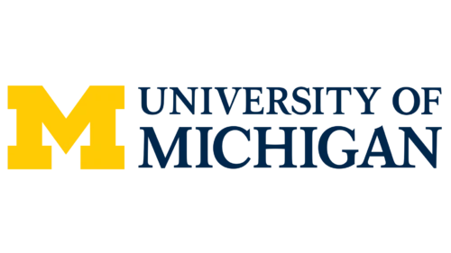 University of Michigan logo with yellow M and blue text