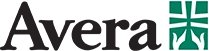 Avera logo with black text and teal cross icon